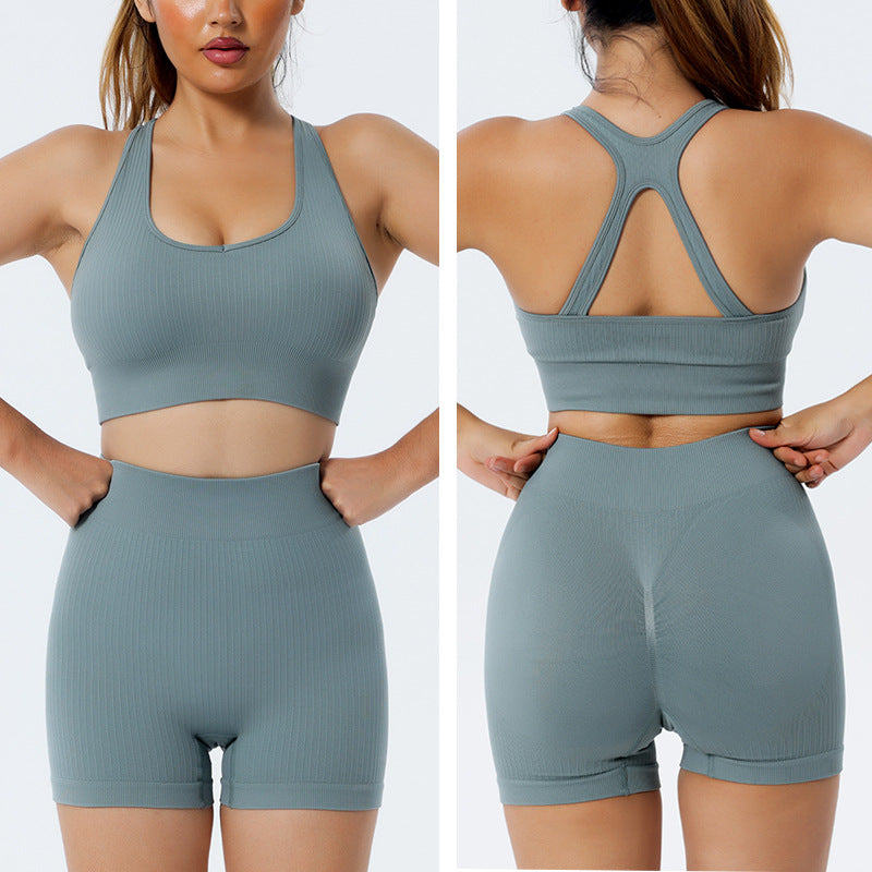 Al por mayor set de ropa de yoga sin costuras sinuosa seca y seca al por mayor